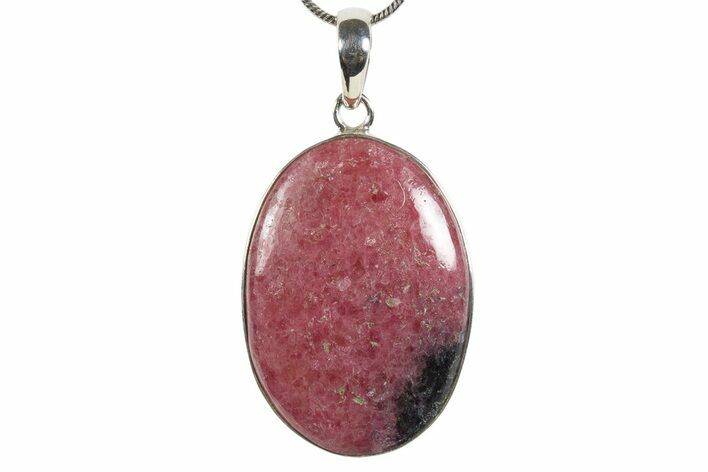 Polished Rhodonite Pendant (Necklace) - Sterling Silver #345260
